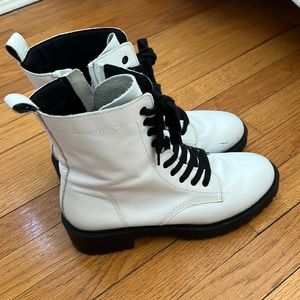 Steve Madden white combat boots